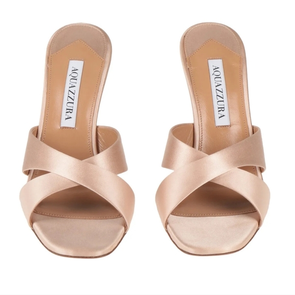 NIB Aquazzura Yes Darling Satin Mules - Picture 3 of 5